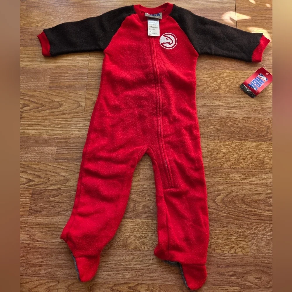 NBA Atlanta Hawks Footie Pajama One Piece NWT 0-3M, 3-6M, 6-9M Red Black